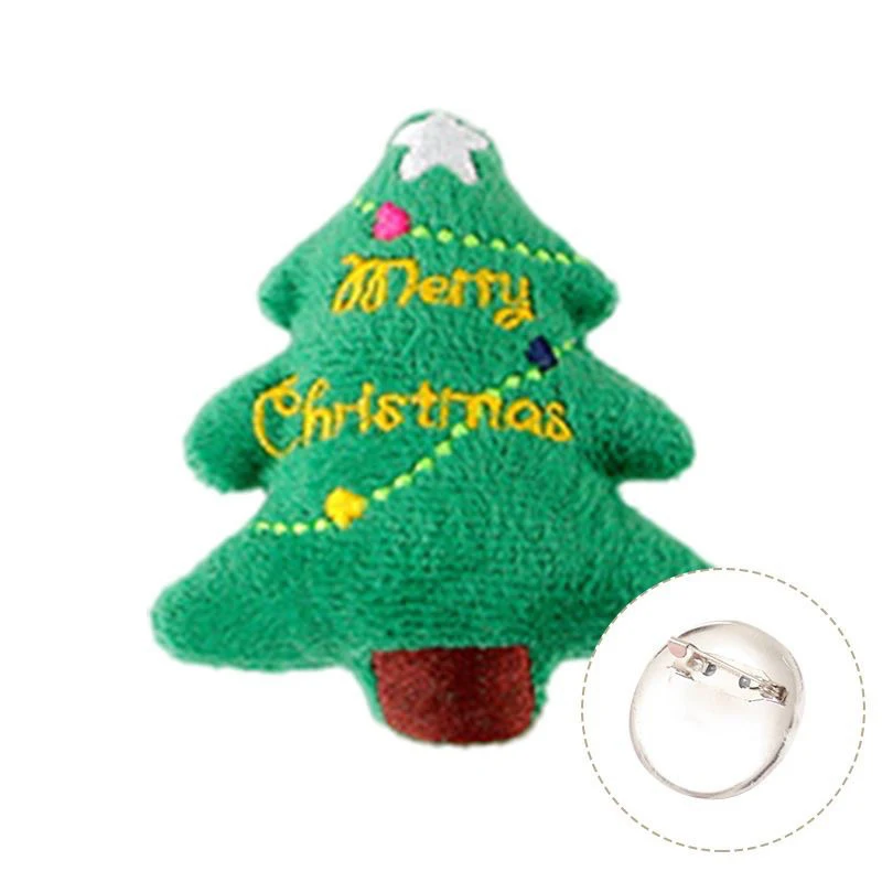 Мультяшная Рождественская елка снеговик кукла Лось плюшевая брошь-цепочка