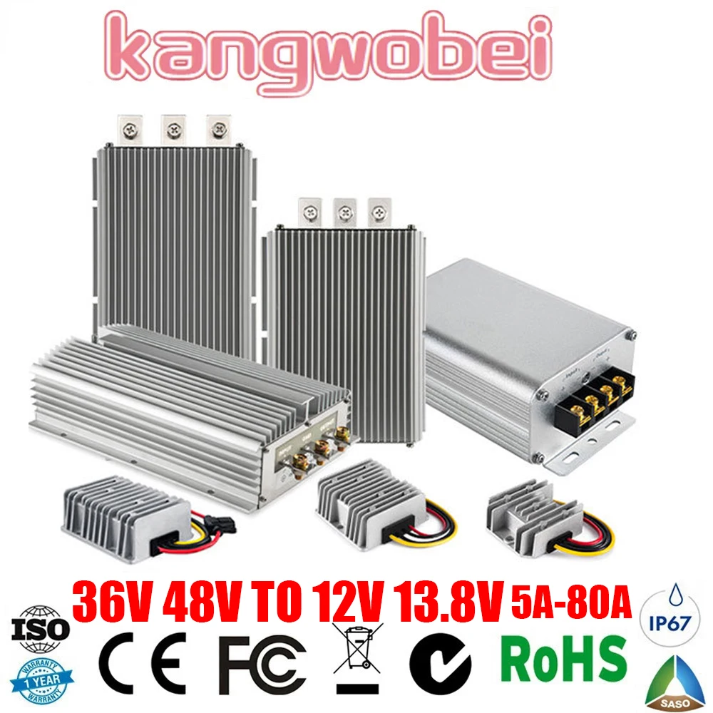 

36V 48V TO 12V 13.8V 60A 50A 40A 30A 20A 10A 5A Waterproof CE RoHS Golf Cart Voltage Reducer DC DC Buck Converter