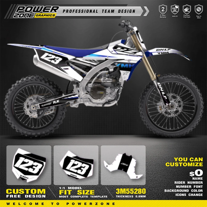 PowerZone пользовательские графические фоны для команды наклейки комплект YAMAHA 14-18