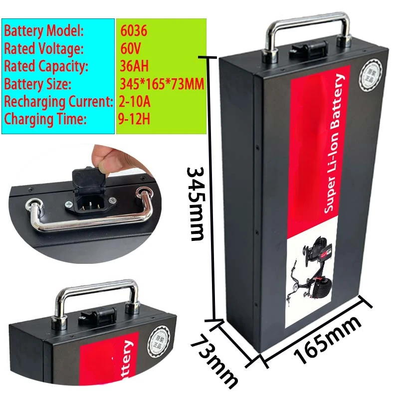 

Scooter Bike 18650 Battery 60V 36000MAh For 1500W Citycoco X7 X8 X9 Two Wheel Harley Electric Vehicle Lithium Battery