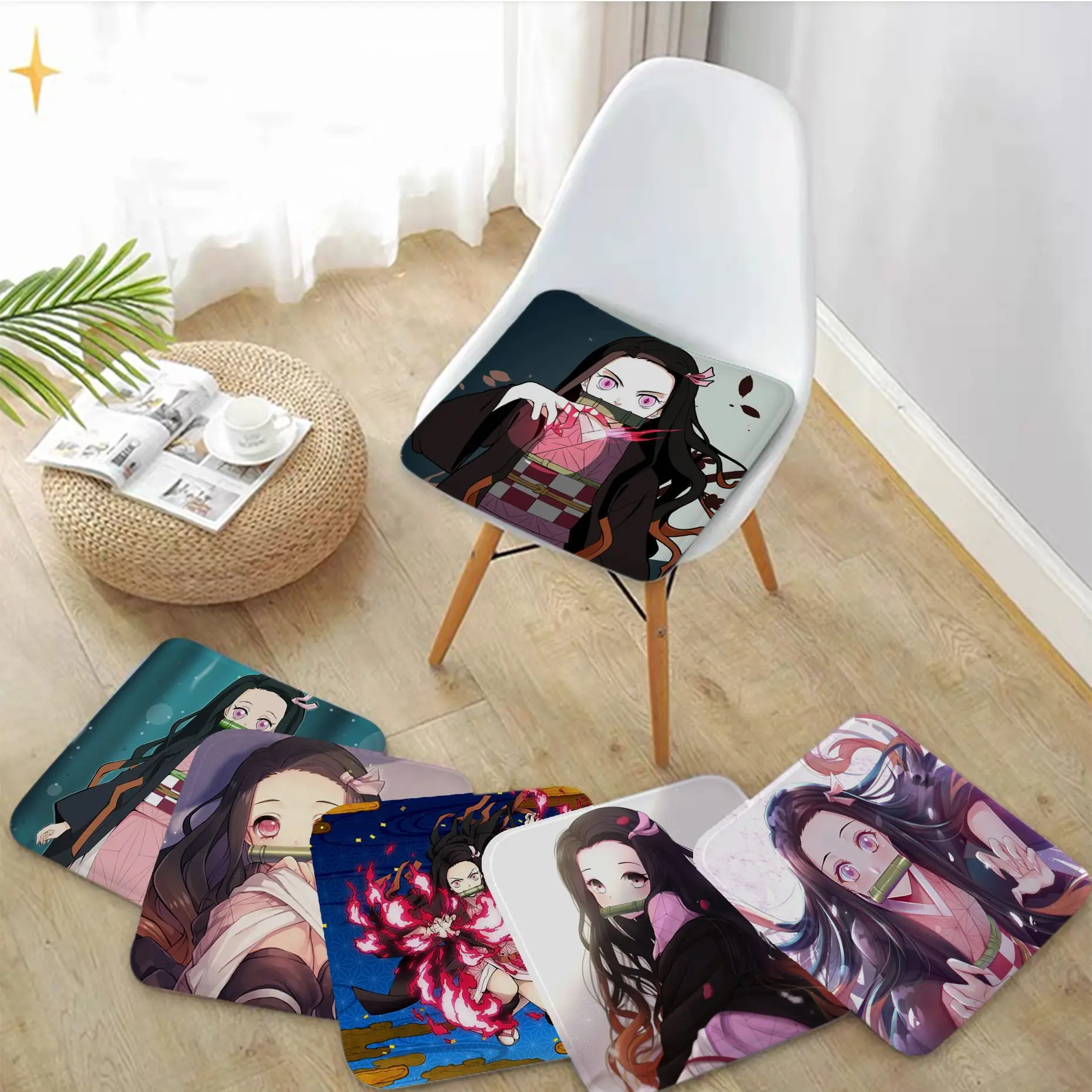 

Nezuko Kamado Demon Slayer Modern Minimalist Style Chair Cushion Soft Office Car Seat Comfort Breathable 45x45cm Buttocks Pad