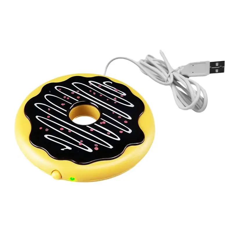 

USB Warmer Cup Pad Doughnut Coffee Mug Warmer Cup Warmer For Home Office Desk Use Electric Beverage Warmer Temperature Plate