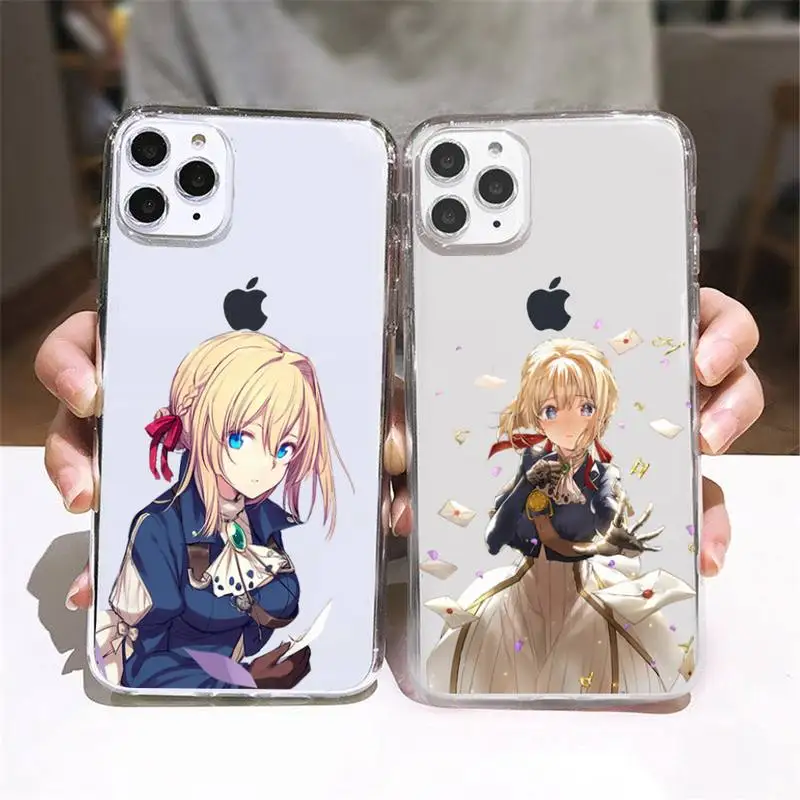 

Anime Violet Evergarden Phone Case For iPhone 13 12 11 Pro XS Max XR X Mini 6 7 8 Plus Silicone Back Cover Clear Phone Case