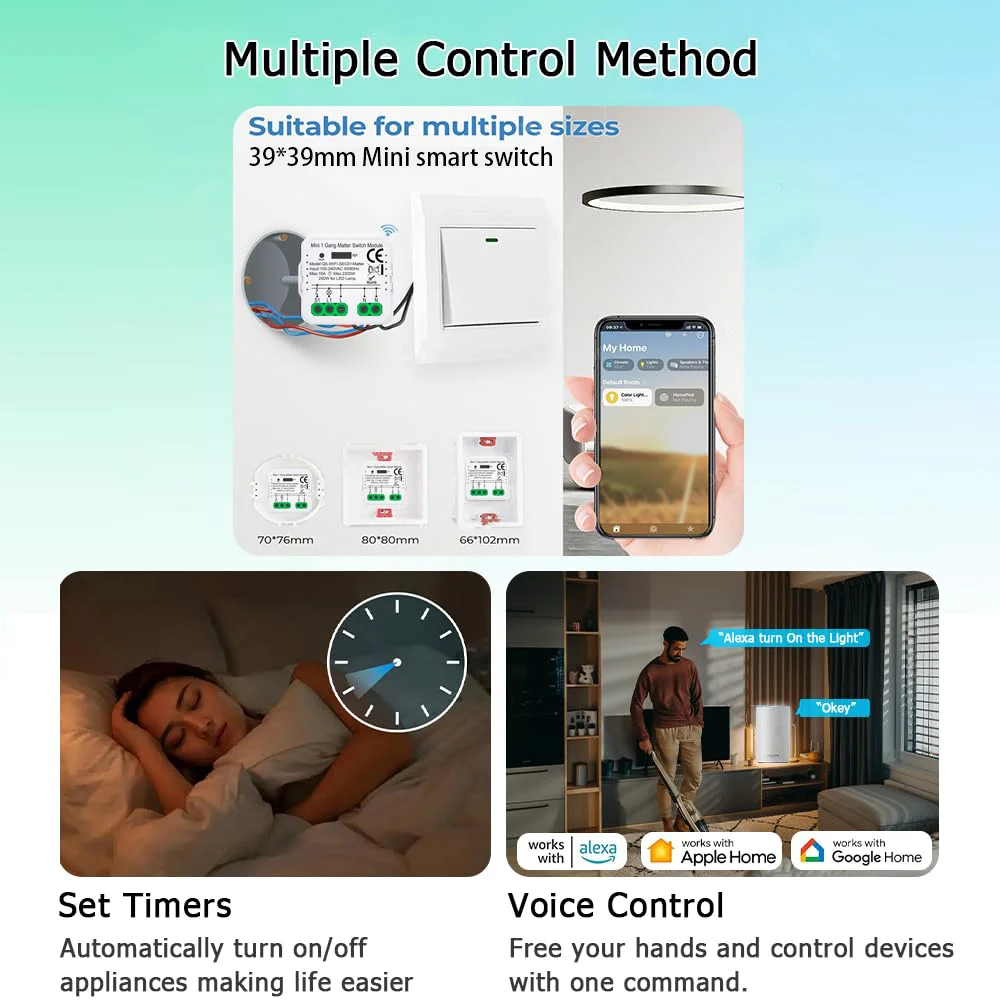 Умный выключатель модуль 1/2/3CH с поддержкой Wi-Fi работает приложением Homekit Siri Smartthings