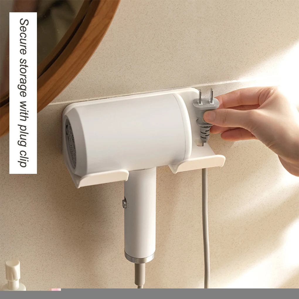 

Портативный настенный держатель для фена для ванной комнаты, стеллаж для хранения, самоклеящиеся пластиковые бытовые органайзеры для уборной