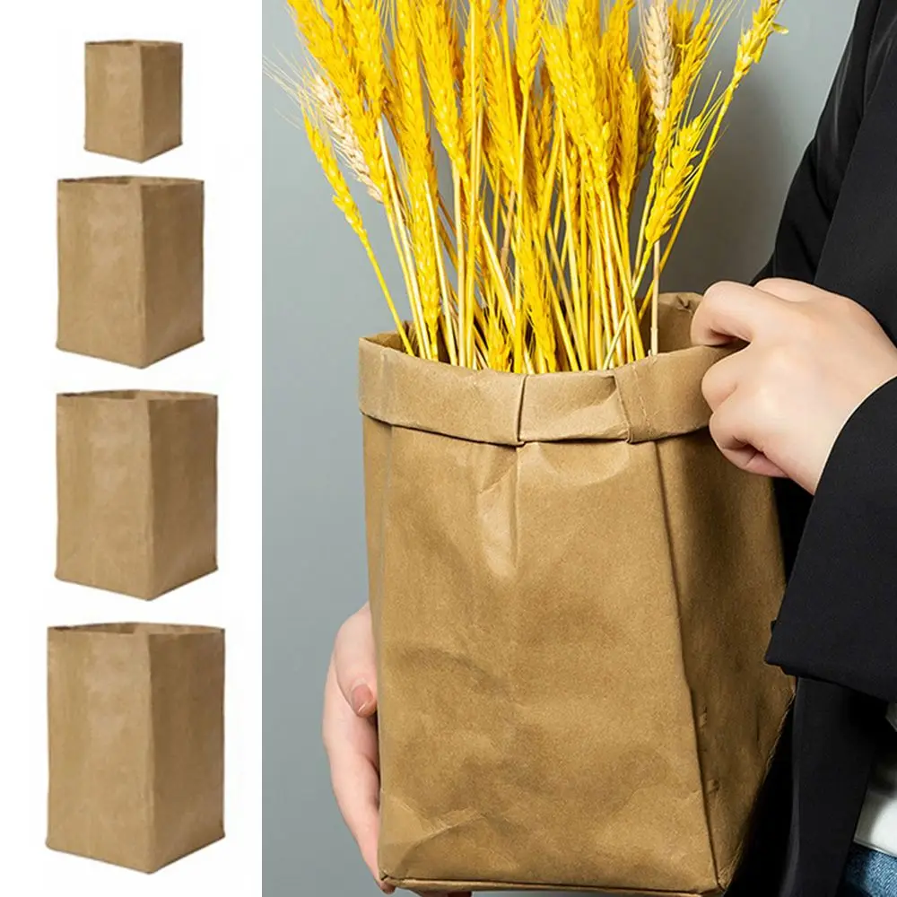 

Washable Kraft Paper Kitchen Food Fruit Plant Pot Storage Bag Packaging Bag Organizer