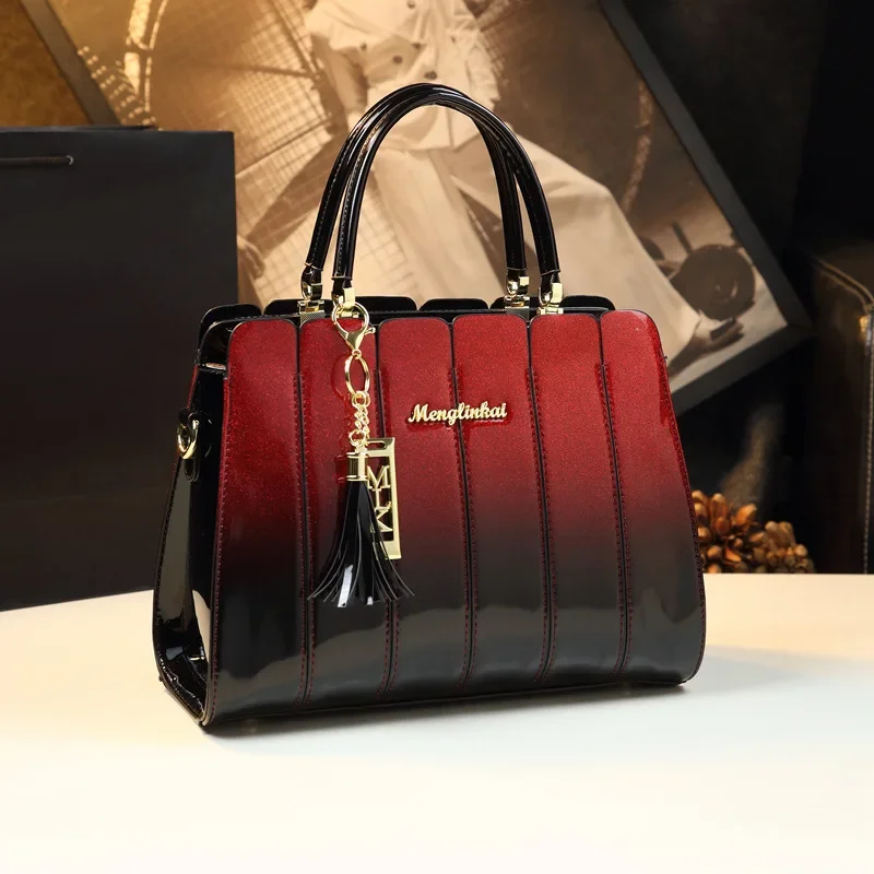 

Luxury Patent Leather Handbags For Women Top Handle Purse Satchel Bag Fashion Handbag Ladies Medium Tote Bags Shoulder Bag