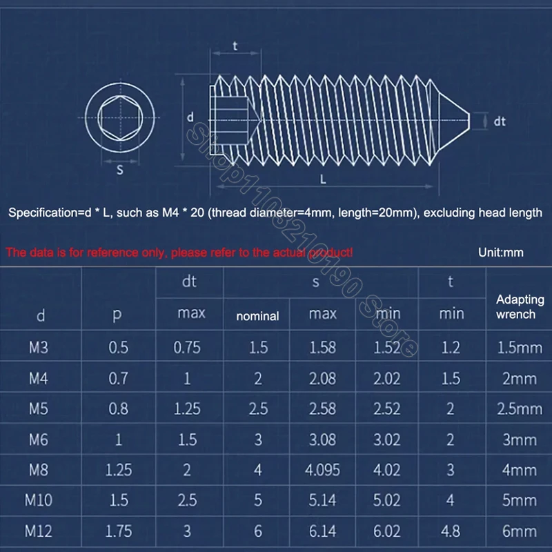 5-100 шт. шестигранные Шестигранные Винты M3 M4 M5 M6 DIN914 длина 3-20 мм