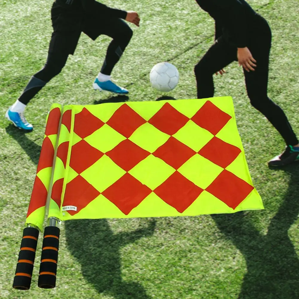 

1 Pair Trial Flag Durable Big Square Stable 2 Piece Referee Linesman Flag for Coach Soccer Trainer Flag Flag