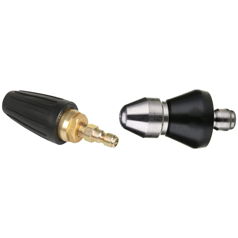 

Pressure Washer Turbo Nozzle For Discharge Water 3000 Psi With Pressure Washer Sewer Jet Nozzle, 1/4 Inch 5000 Psi