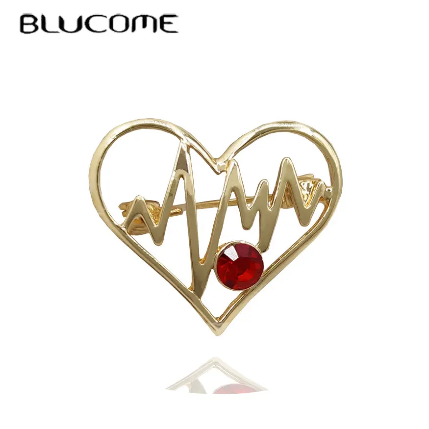 

Blucome Unique fashion Alloy Men Brooch Pin Heart Shape Brooch for Women Corsage Scarf Hat Hijab Pins Brooch Jewelry Quality