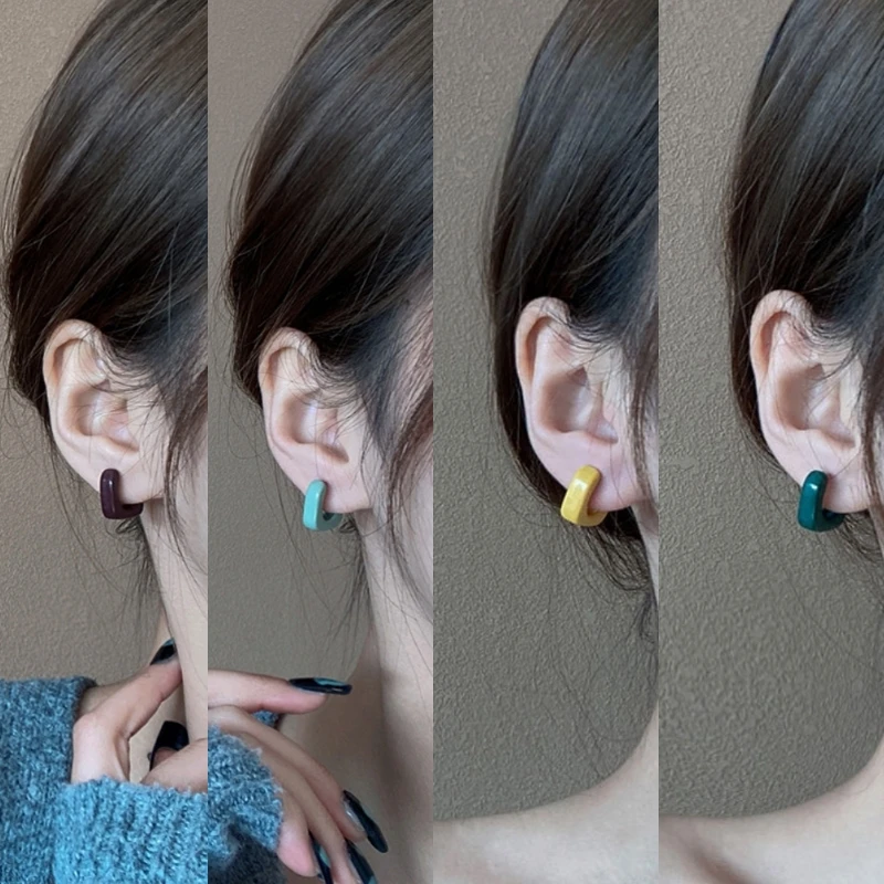 

Acrylic Geometric Earrings For Women Temperament Feshion Accessories Trendy Minimalist Versatile Jewelry Oval Clou D’oreille