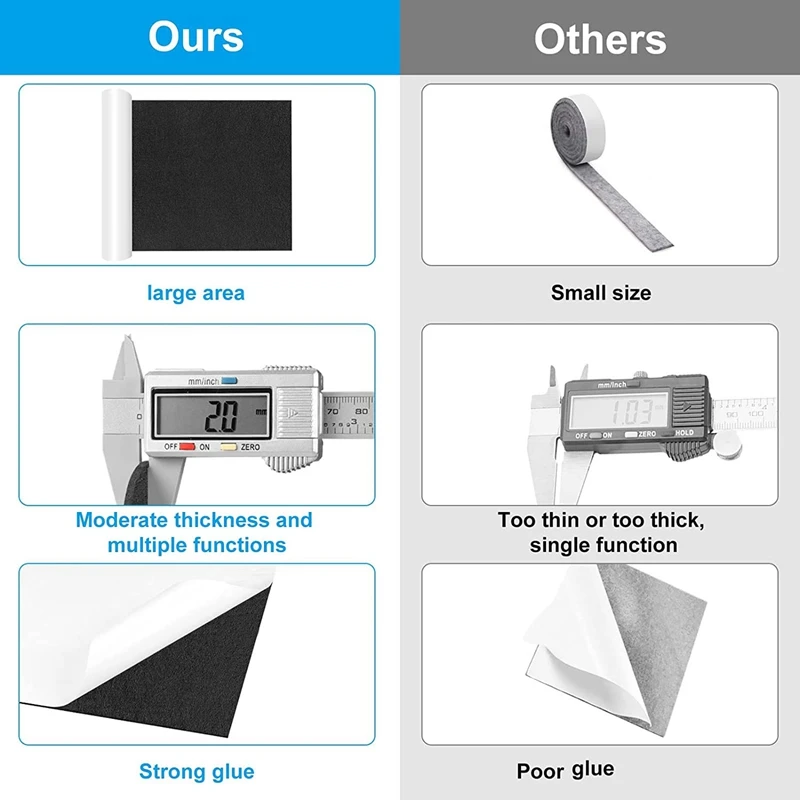 2 шт. самоклеящиеся фетровые скобы 40X150 см