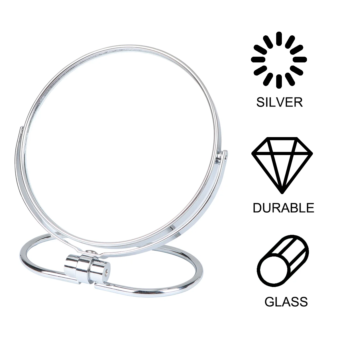 

Makeup Mirror Double Sided Hanging Mirror Tabletop Round Vanity Mirror for Home and Travel ( Silver )
