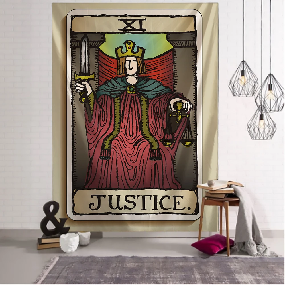 

Vintage The devil Tarot Card Indian Mandala Hippie Macrame Tapestry Wall Hanging Boho decor Psychedelic Witchcraft Banners Flags