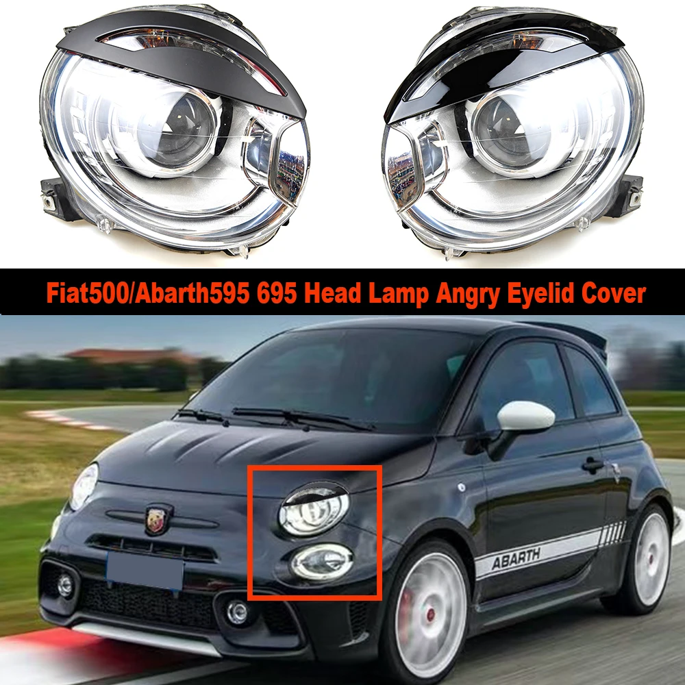 Совершенно новый материал ABS глянцевый черный и матовый чехол Angry Eye для Fiat 500 Abarth