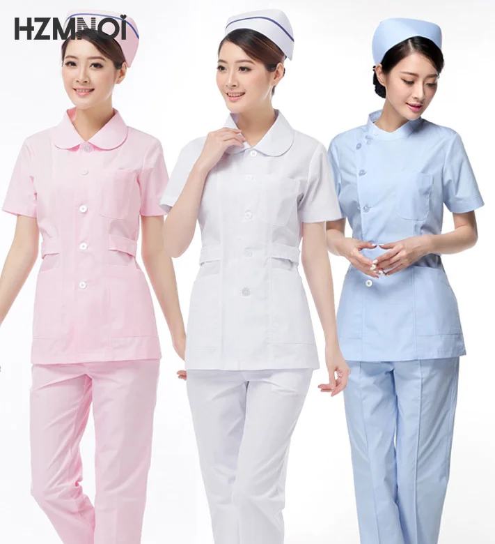 

Round Neck Waist Female Nurse Uniform White Long-sleeved Suit Medical Short-sleeved