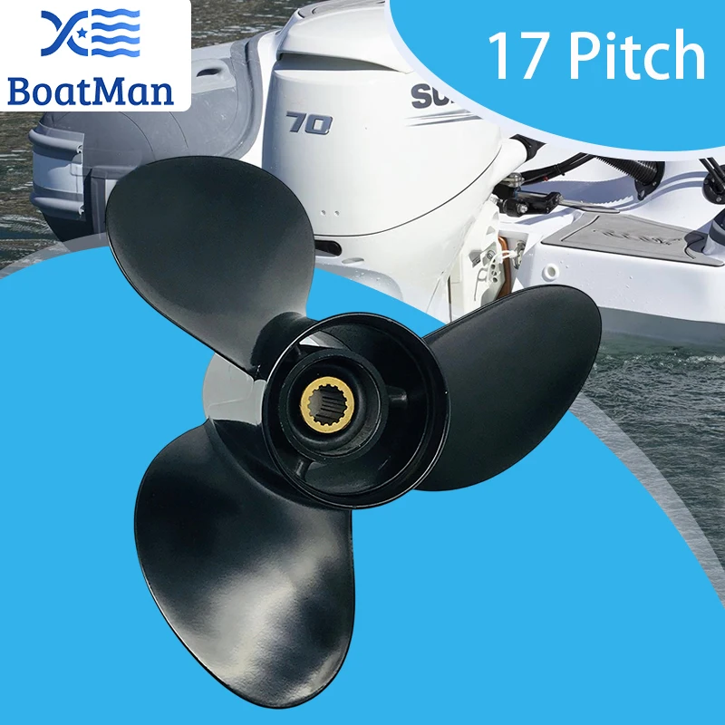 

BoatMan 14x17 для подвесного пропеллера Suzuki 2001-2023 DF 70-140 HP алюминиевый 15-зубчатый сращивающийся двигатель часть 58100-90J01-019