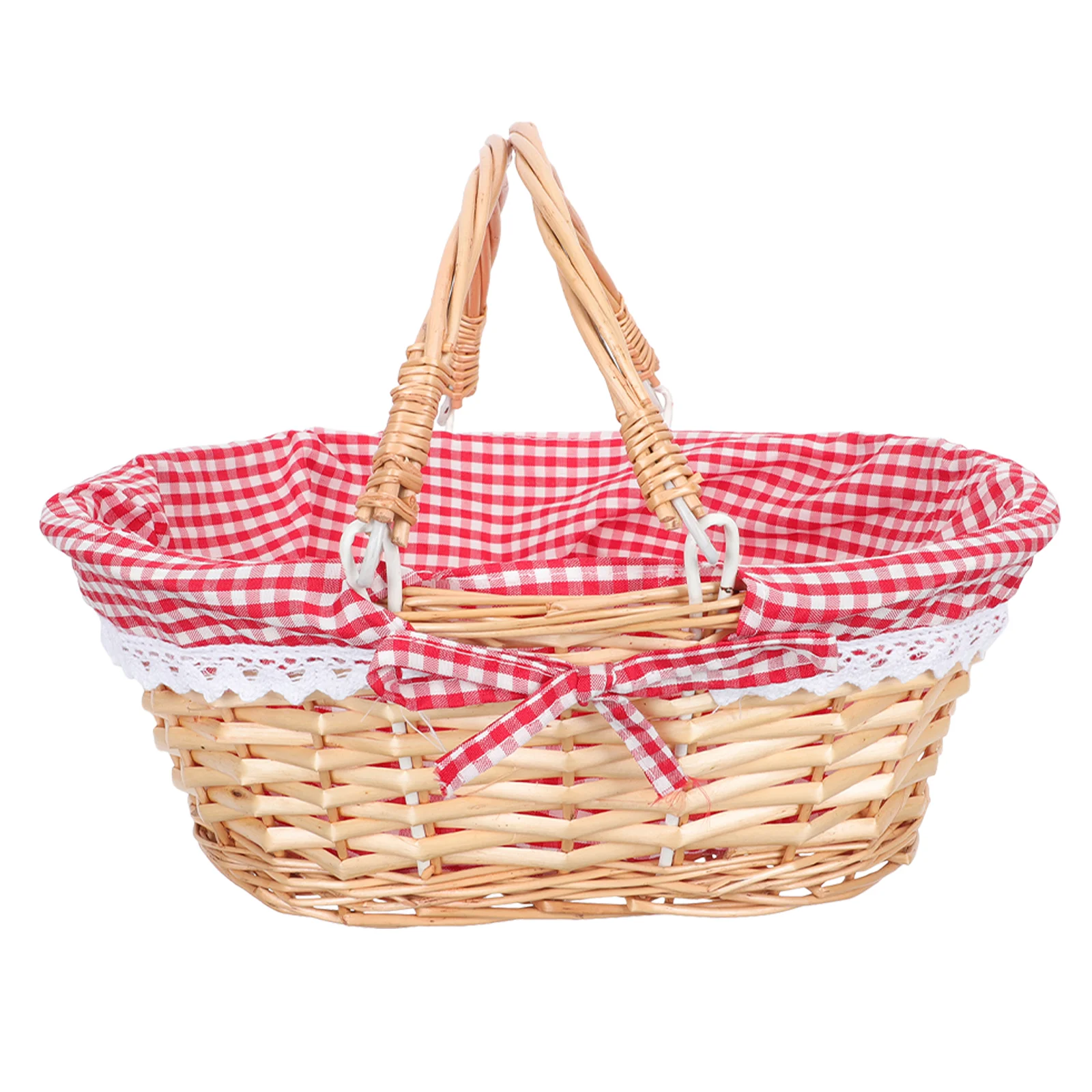 

Rattan Basket Lid Decorative Storage Desktop Fruit Baskets Gift Household Sundries Organizing Organizer Rural Child