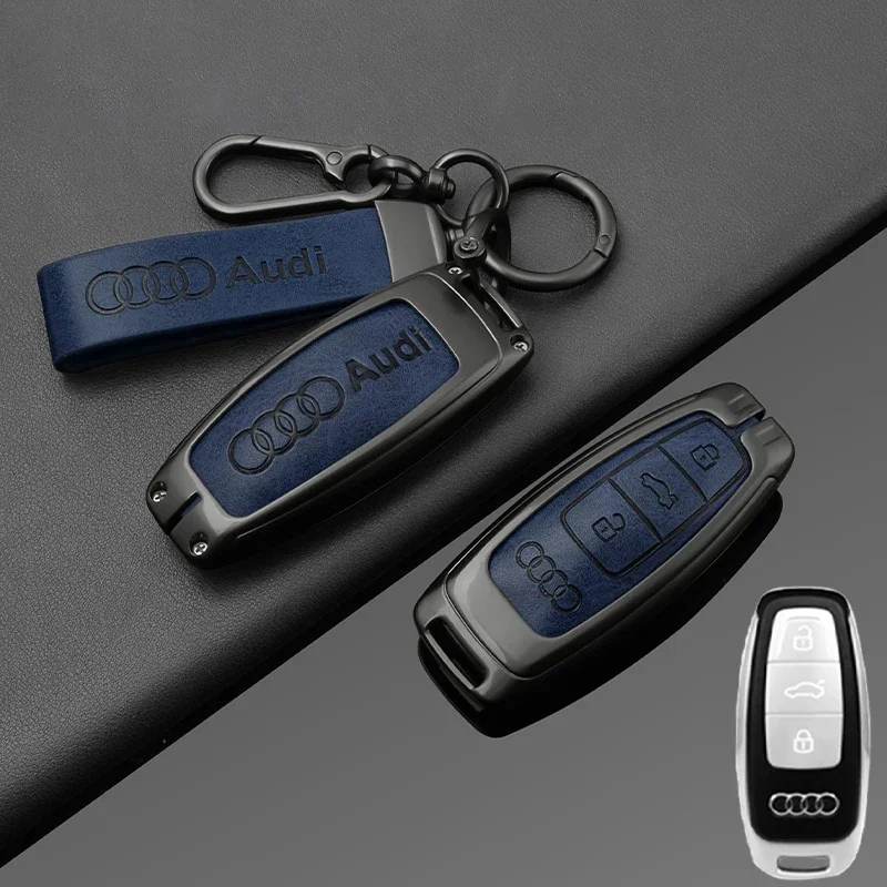Чехол для автомобильного смарт-брелока из цинкового сплава 2025 года, защитный чехол для Audi A3 A4 B9 A6 A7 4K A8 E-tron Q5 Q8 C8 D5 SQ8 Ac