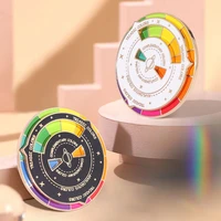 fashion rotatable bag accessories jewelry gift badge color compass brooch enamel pin palette brooches