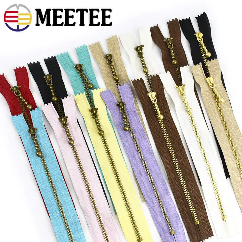 

20Pcs Meetee 3# 15/20cm Decorative Metal Zipper Close-end Zip Closure for Garment Purse Bags Zippers Repair Sewing Accessories