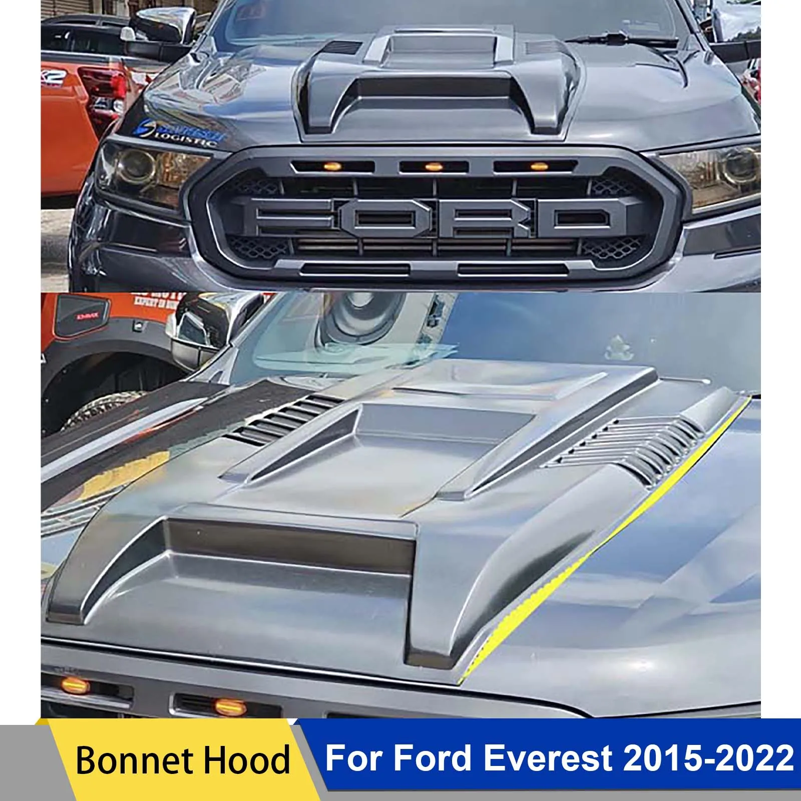 

Bonnet Scoop Hood Cover Guard Trim Protector For Ford Everest 2015 2016 2017 2018 2019 2020 2021 2022 Decorative Car Accessroies