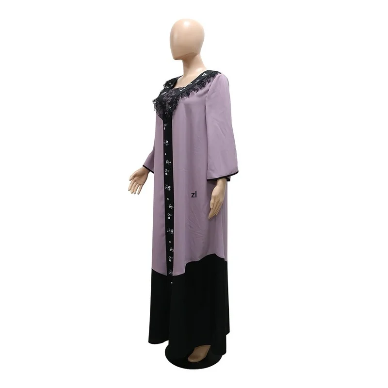 Casual arabic muslim dress fashion abayas for women dubai 2022 femme kaftan islam clothing
