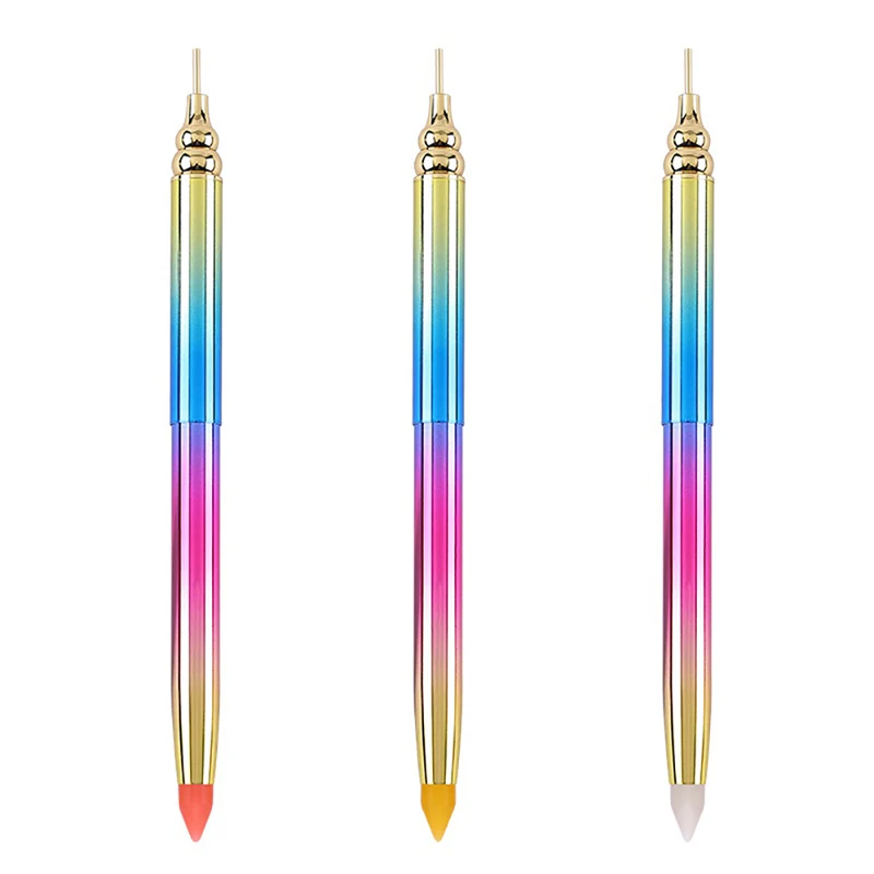 

Акриловый металлический точечный карандаш, карандаш для дизайна ногтей со стразами и кристаллами, двусторонний точечный карандаш для диза...