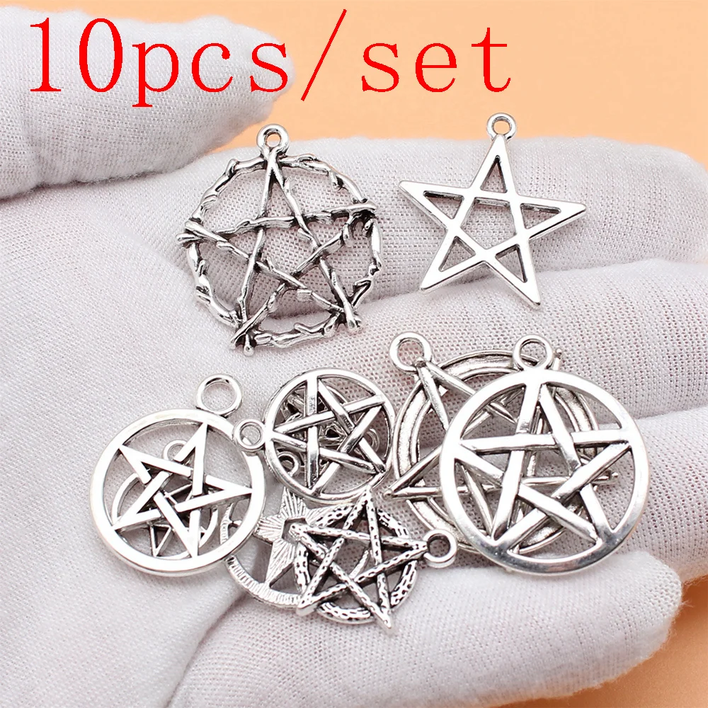 

Pentagram Charms For Jewelry Making Earrings Accessories Wholesale 10pcs/set