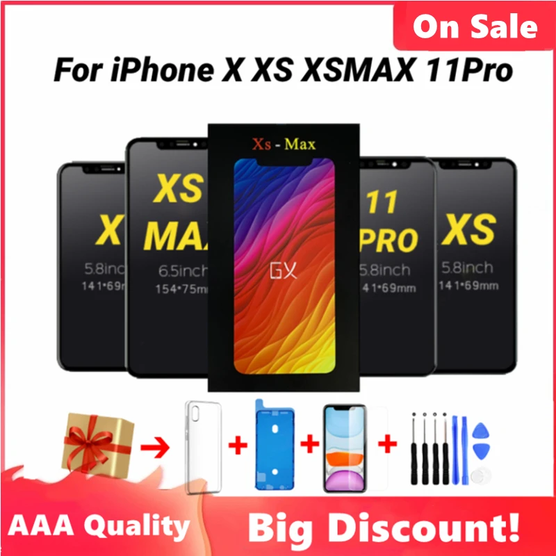 

ЖК-дисплей GX 12 для iPhone X XS XSMax 11Pro 12pro, ЖК-дисплей с сенсорным экраном и дигитайзером в сборе, протестированный сменный ЖК-дисплей для iPhoneX 12LCD