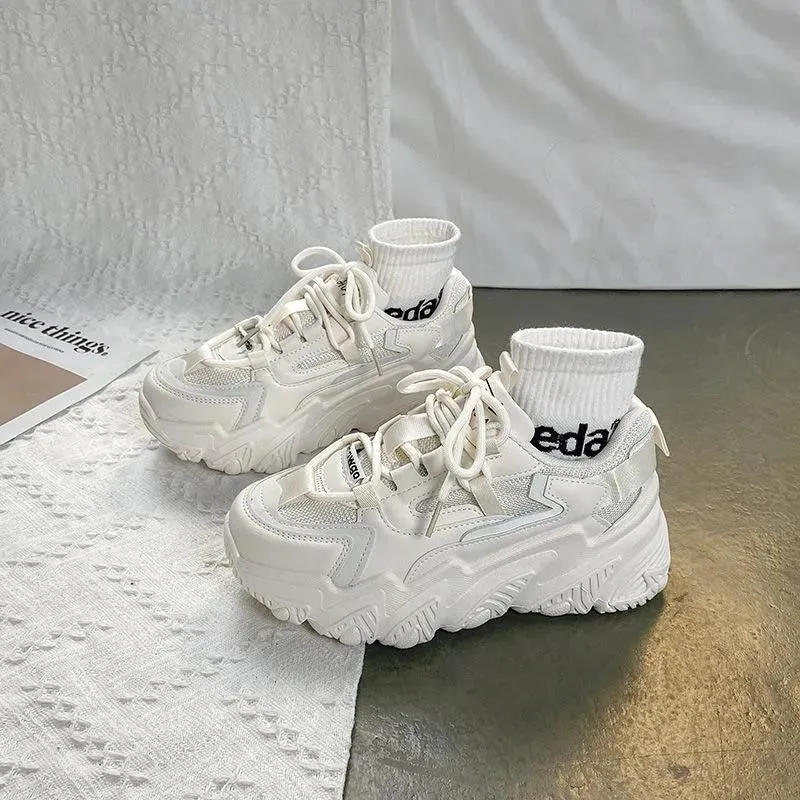 

Women' Sneakers Thick Bottom Platform Vulcanize Casual Chunky Running Shoes for Woman Autumn Winter Female 2022
