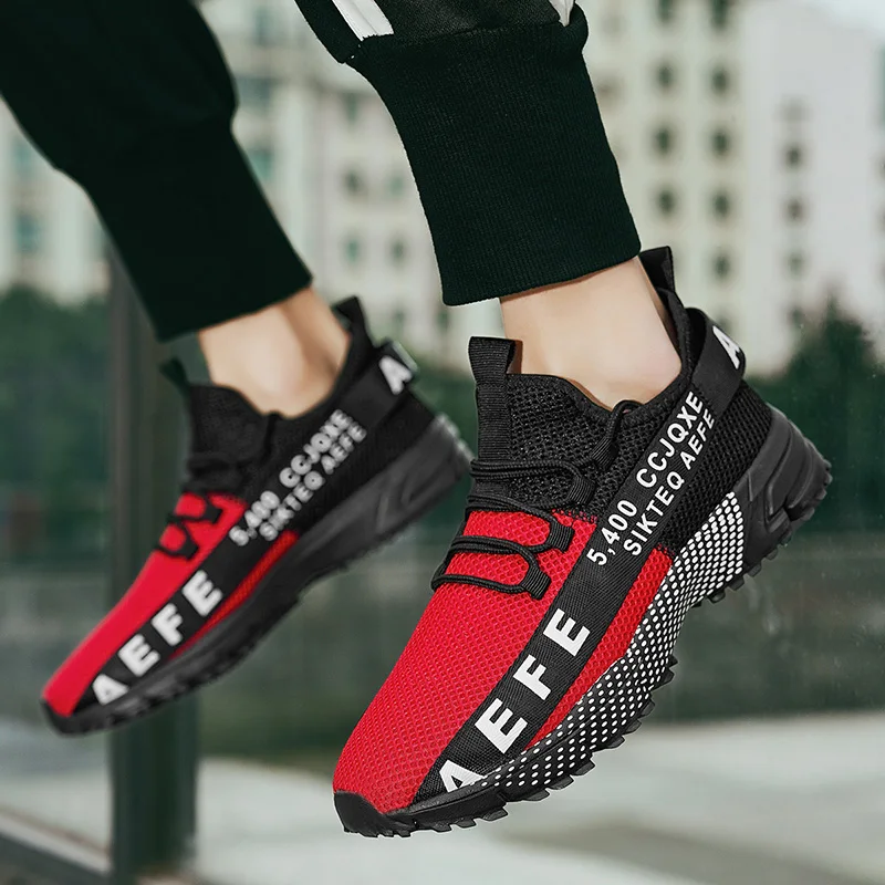 Mens Running Shoes Breathable Comfortable Sneakers Men Tennis Trainers Lightweight Casual Sports Shoes Male Lace-up Anti-slip