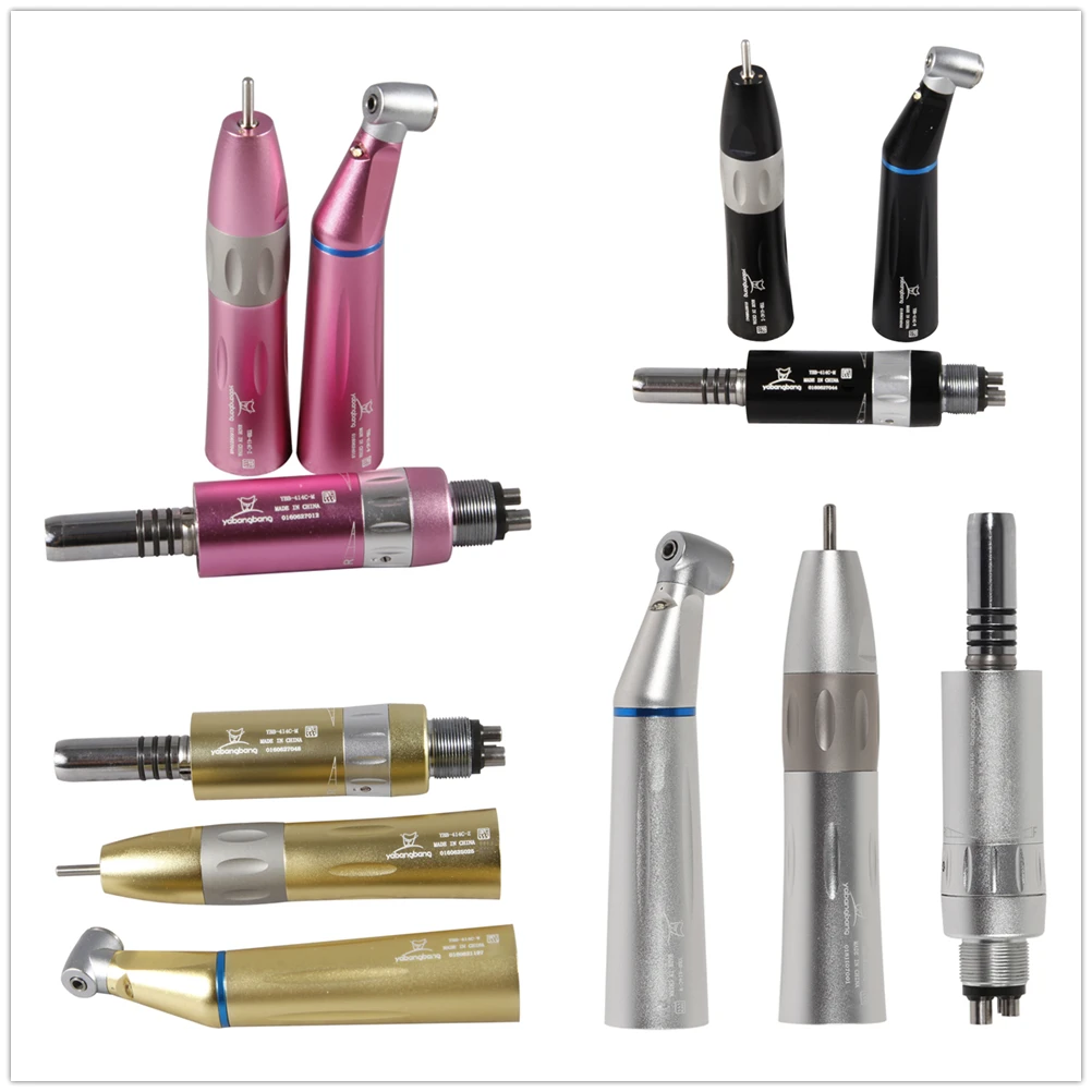 

4 color NSK Style Dental Low Speed E-type 1:1 ratio Inner Water Straight Nosecone E-generator Contra Angle Handpiece 4Hole motor
