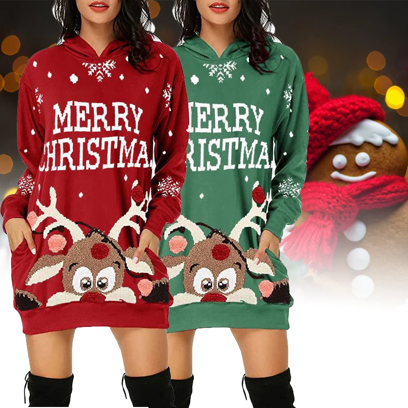 

Женское Повседневное платье-свитшот с длинным рукавом и карманами