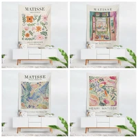 minimalist art matisse flower tapestry wall hanging tropical art green leaves anime curtain fashion tapestry yoga may bedsheet