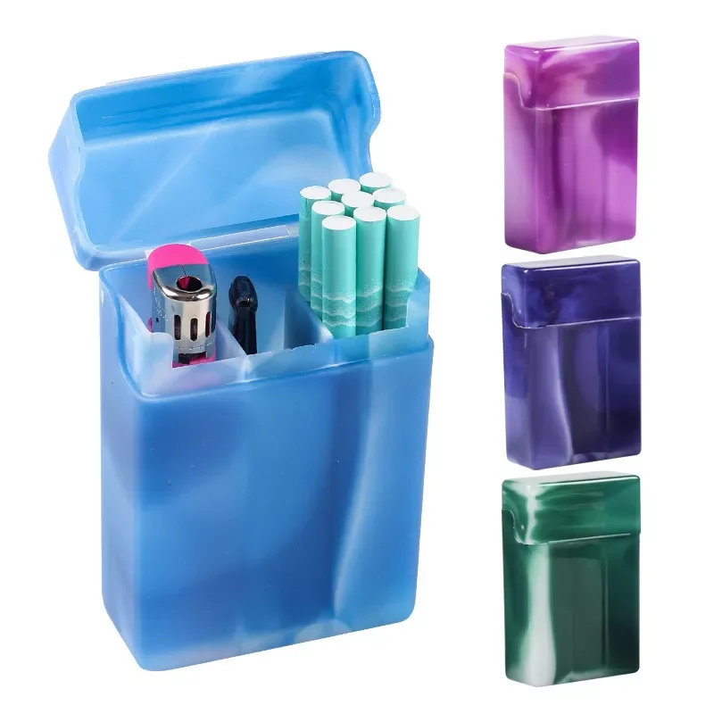

Color Cigarette Case with Compartments Portable Plastic Cigarette Case Storage Box Container Holder Smoking Accessories