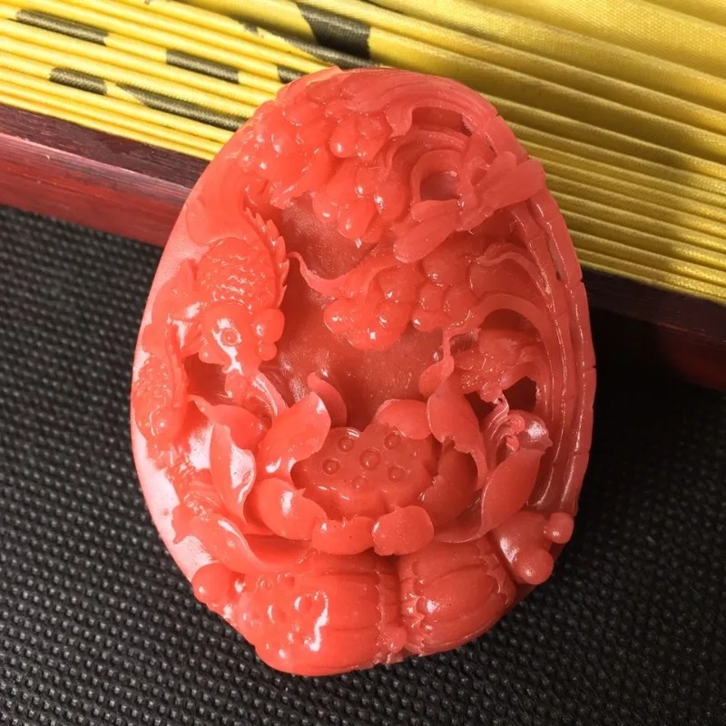 Shu Julai's персиковый красный счастливый привлекательный богатство подвеска Pixiu