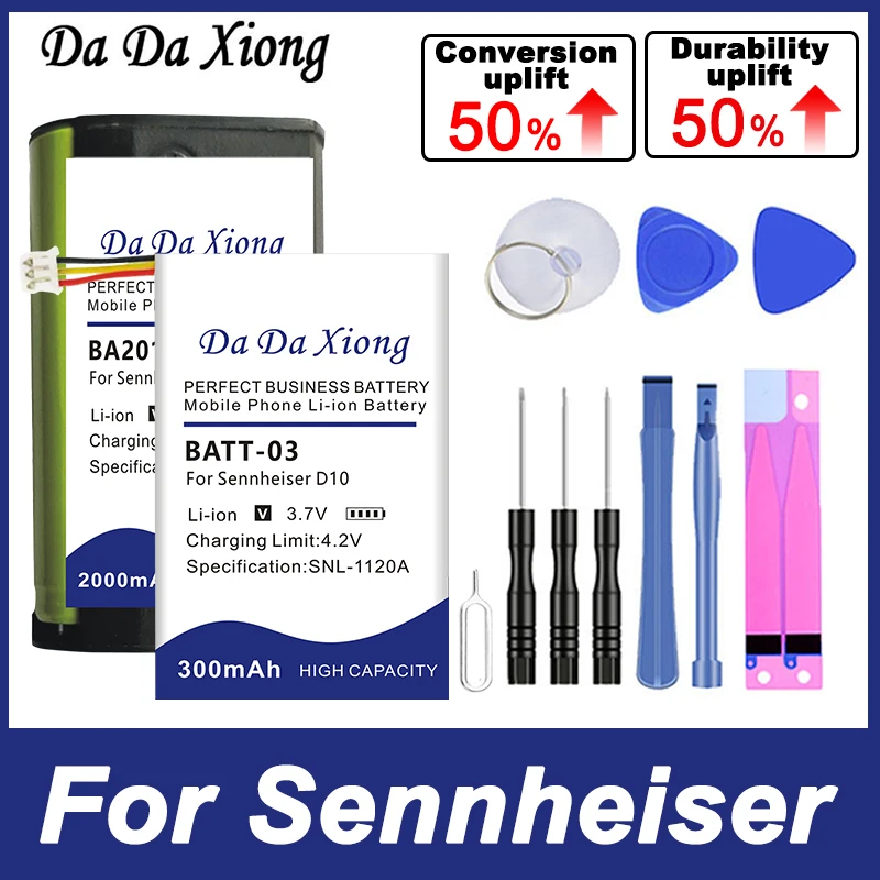 DaDaXiong BA2015 BATT-03 NCI-PLS100H Сменный аккумулятор для Sennheiser G2 IS-410 IS-4200 D10 DW Office ML Pro + набор