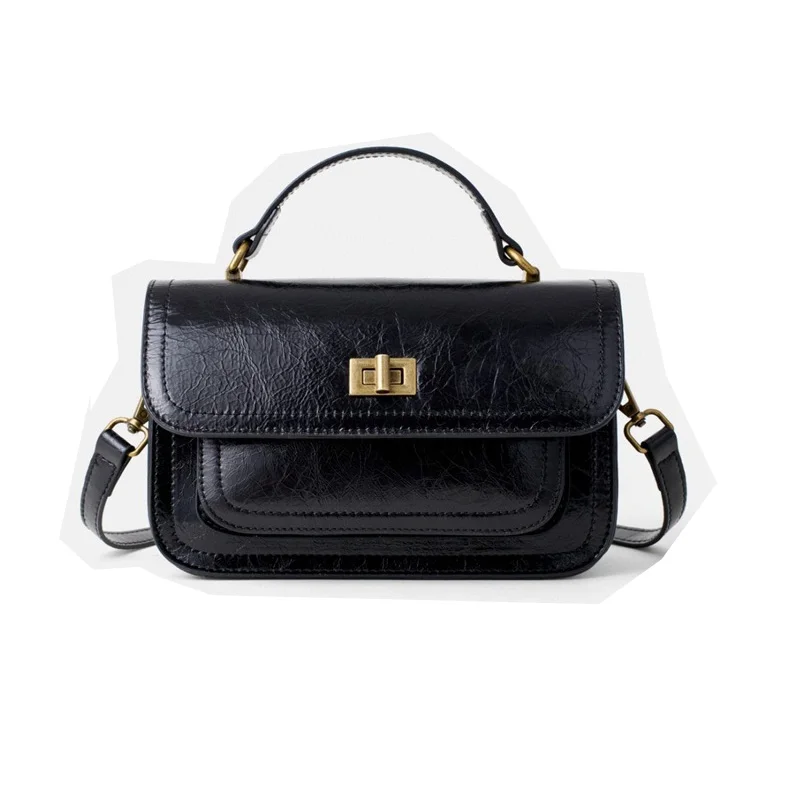 Женская большая сумка из коровьей кожи Oilwax маленькая натуральной женская через