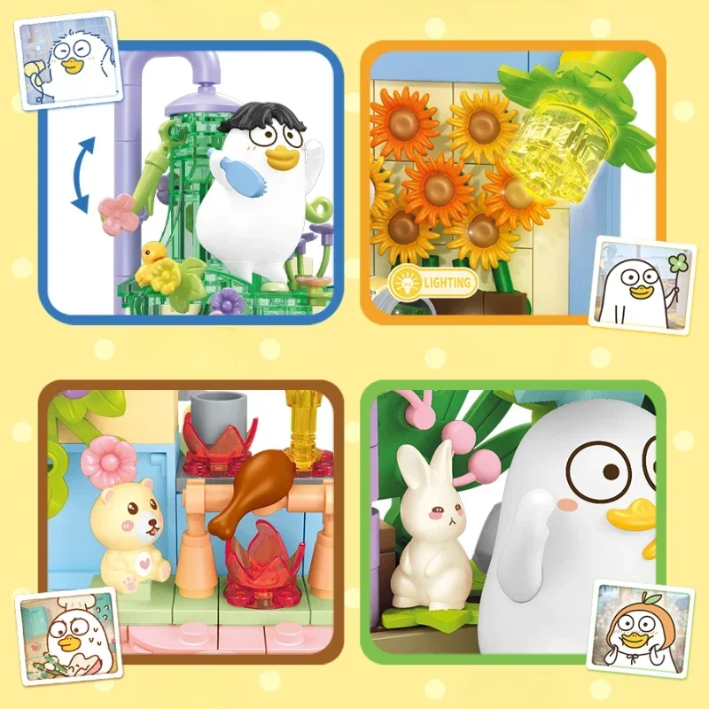 Строительные блоки SEMBO BLOCK красочная мировая серия Сяо Лю утка собранная модель