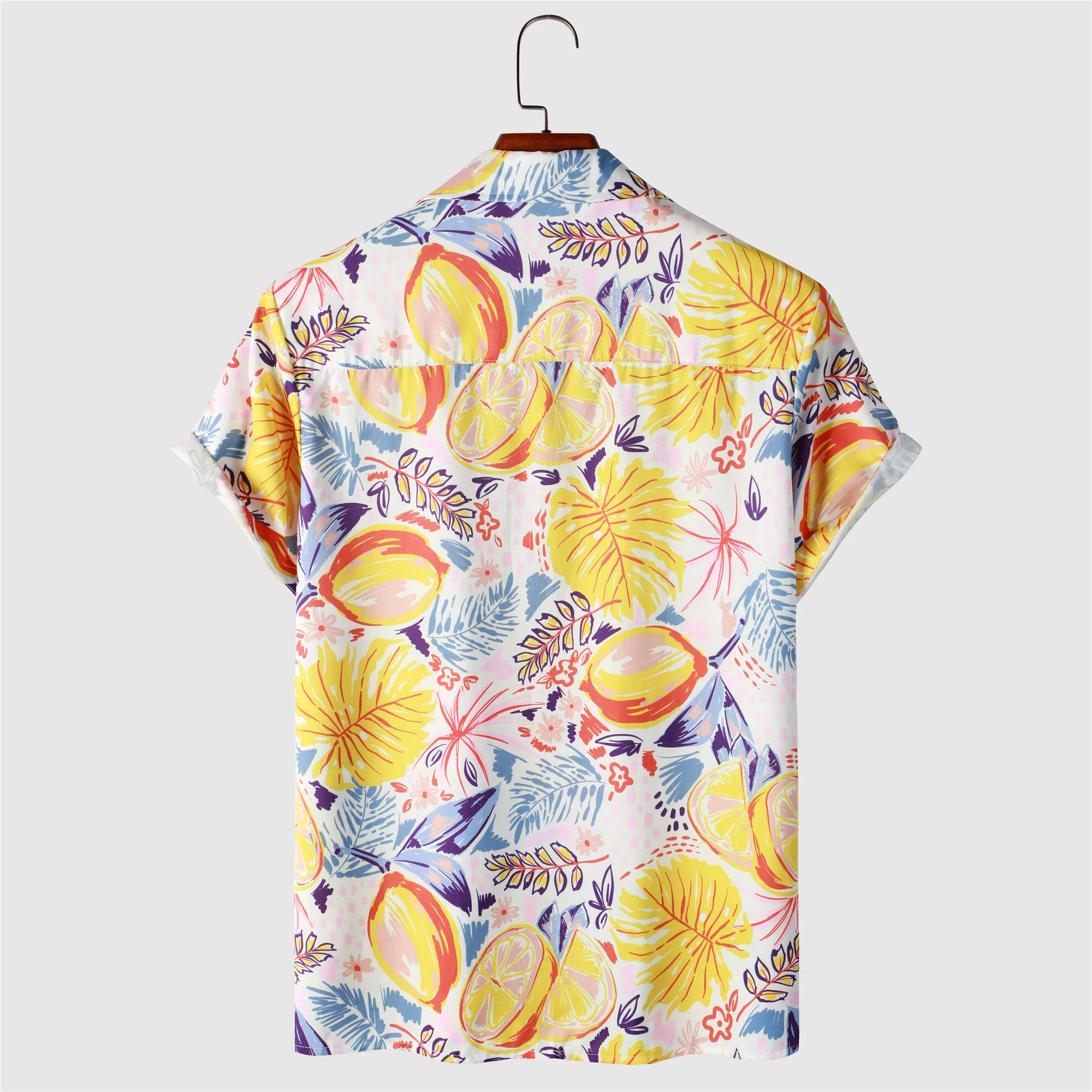 OSCN7 Casual Printed Short Sleeve Shirt Men Street 2022 Hawaii Beach Oversize Women Fashion Harujuku Shirts for Men 2208