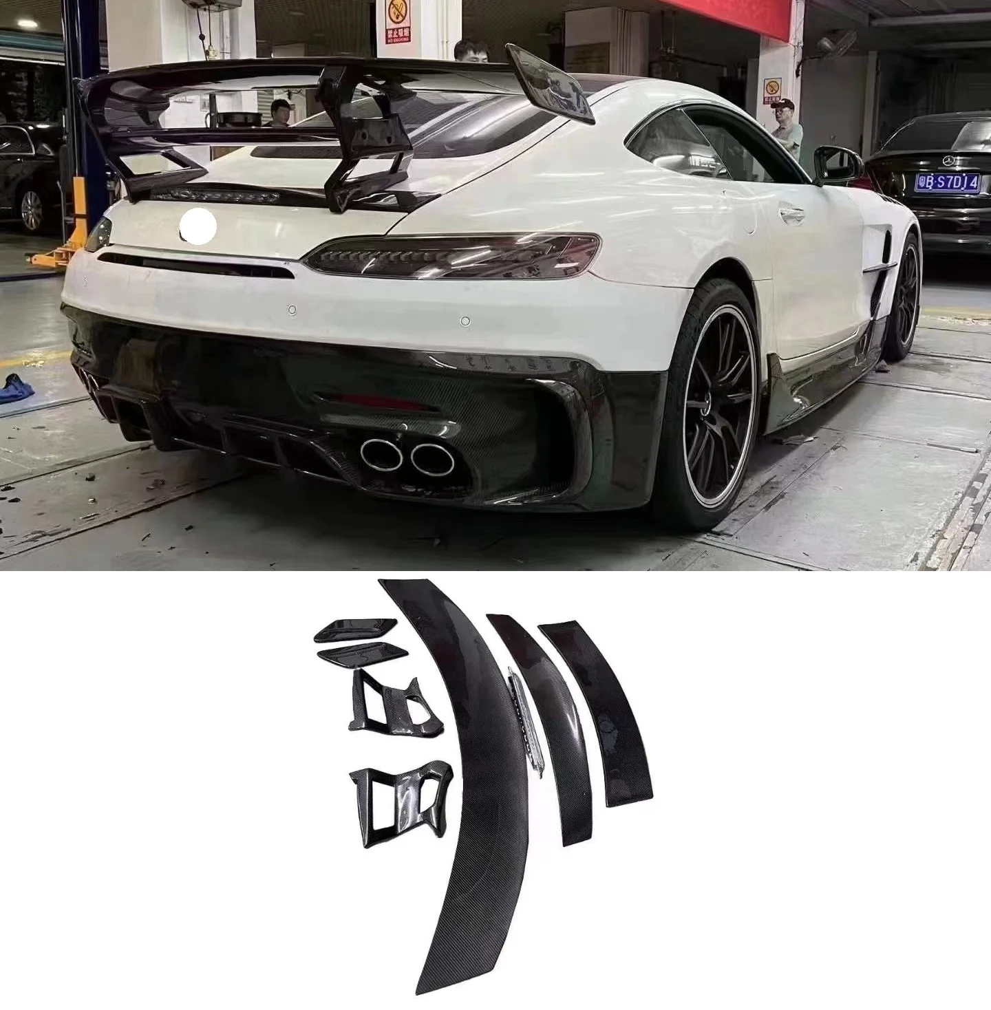 Настоящее углеродное волокно заднее крыло багажника губа ремонт FRP спойлер для