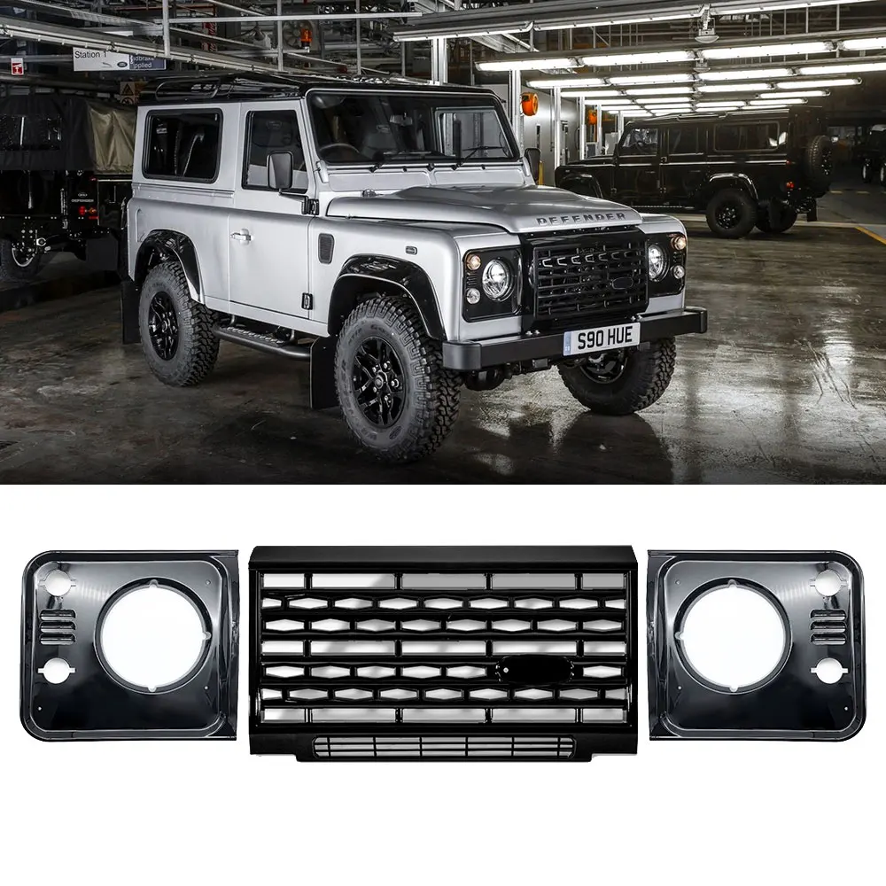 Фото Решетка переднего бампера для Land Rover Defender 90 110, гоночные грили, средняя решетка радиатора, автозапчасти, внешние аксессуары №3