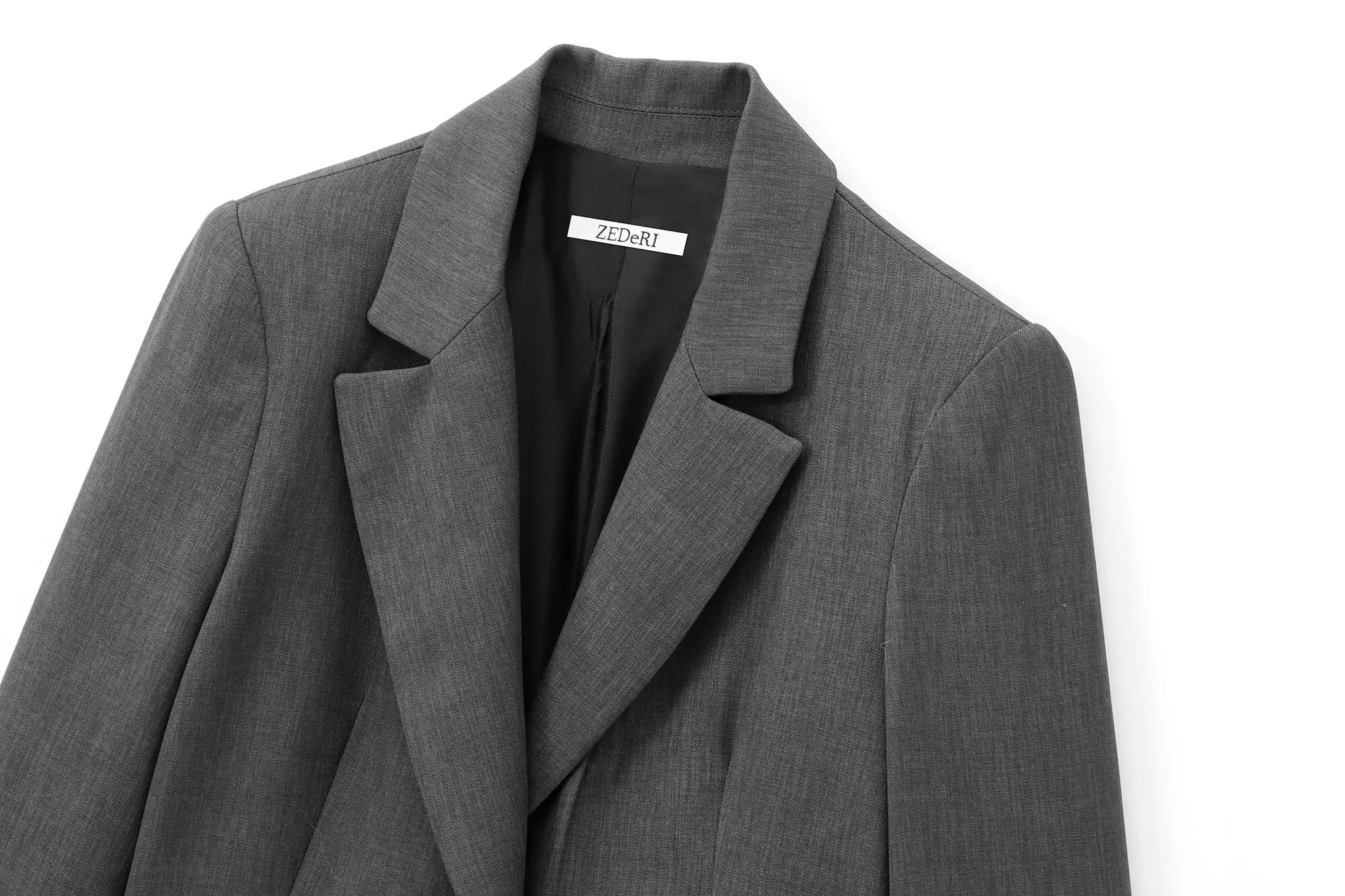 TRAFZA женский осенний модный однобортный пиджак с отложным воротником и