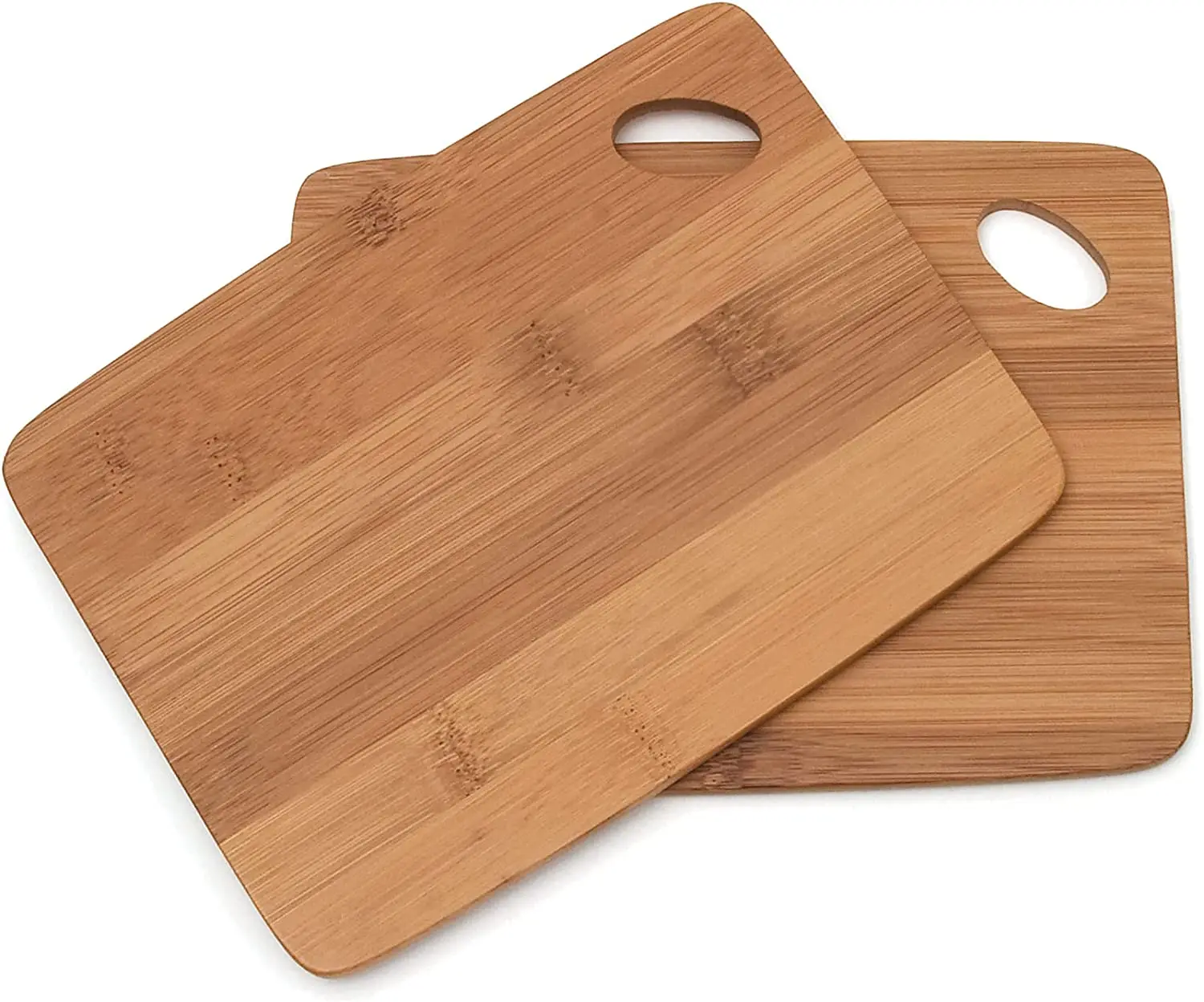 

Bamboo Wood Thin Kitchen Cutting Boards with Oval Hole in Corner, Set of 2 Boards, 15 x 20 cm Kitchen double-sided cutting board