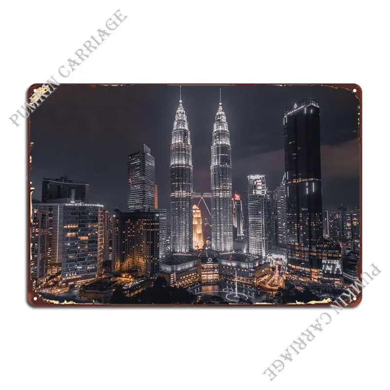 Куала-Лумпур, Малайзия, город, металлический знак, бар, кухня, пещера, фотоплакат