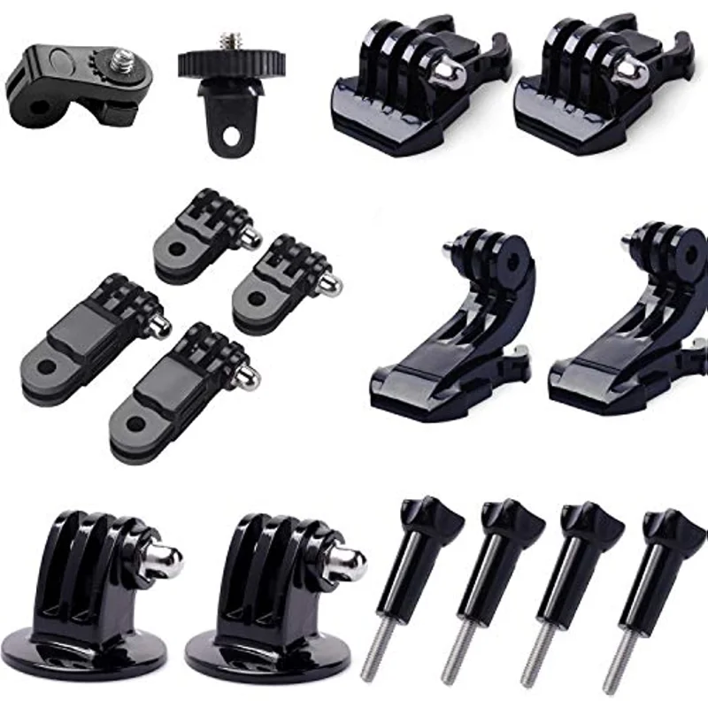 

14-in-1 Action Camera Accessories Set for Gopro11 10 9 8 7 6 5 4 3 YI 4K, Base Mount+J-Hook Buckle+Tripod Adapter+Thumb Screw