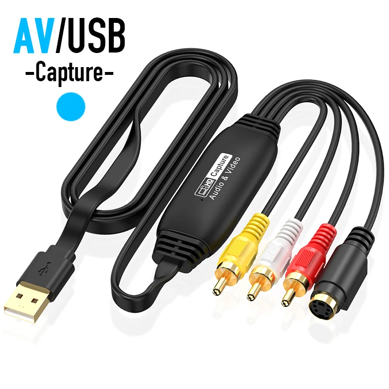 Фото Карта захвата видео и аудио RCA AV в USB MS2107 CVBS S-Video Grabber 1080P/30Hz для Mac и ПК, для записи с VHS, TV, DVD, VCR, DV, приставок №1