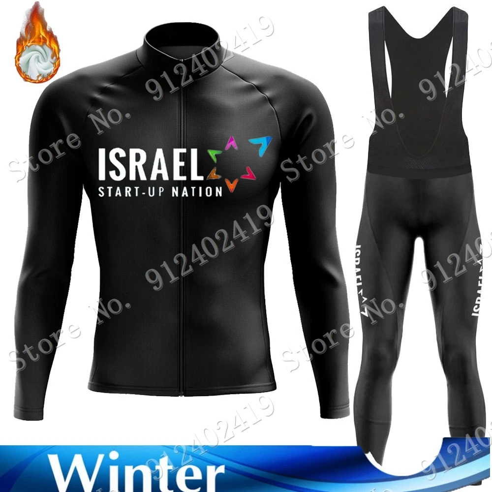 

Winter Israel Start Up Nation 2022 Cycling Jersey Set Tour De Italy Long Sleeve Uvrcos Clothing Road Suit MTB Maillot Culotte